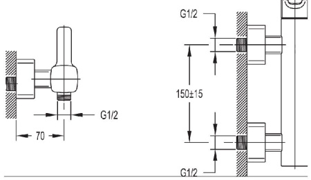 Смеситель для душа Cezares Tesoro TESORO-F-D-01