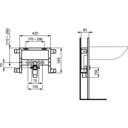Инсталляция для подвесной раковины Ideal Standard PROSYS R016467