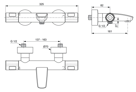 Термостат для ванны Ideal Standard Ceratherm T100 A7238AA