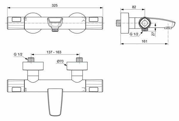 Термостат для ванны Ideal Standard Ceratherm T100 A7238AA