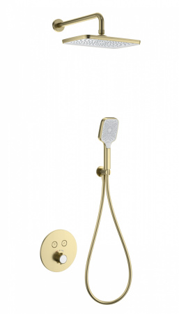 Душевая система с термостатом встраиваемая WONZON & WOGHAND, брашированное золото WW-D2017-A-BG