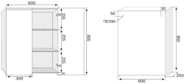 Шкаф подвесной Style Line Атлантика 60 СС-00002223 старое дерево