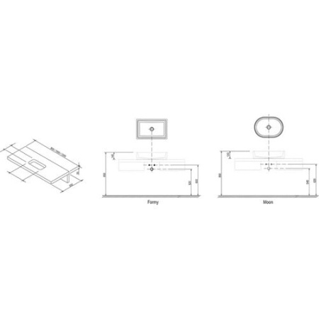 Столешница Ravak Formy 80 L дуб X000000833