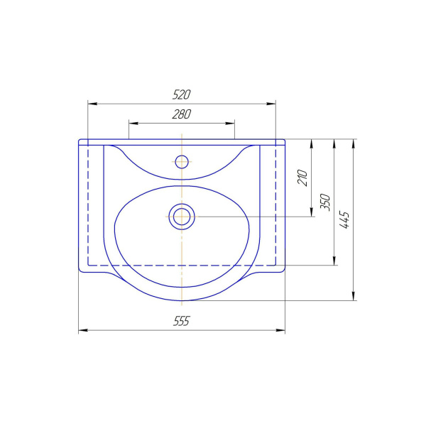 Умывальник мебельный Opadiris Kirovit Капри 55 4620008199344.