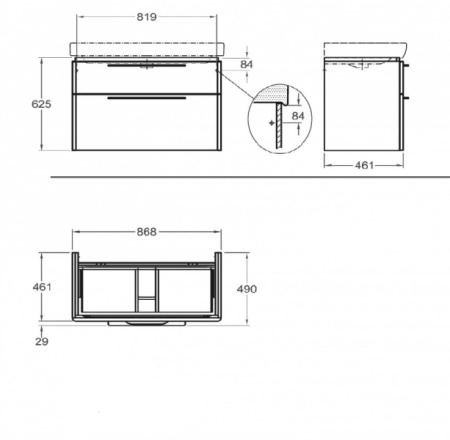 Тумба под раковину Keramag Smyle 805093000 (светлый вяз)