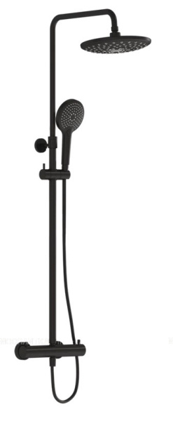 Душевая система Vitra Aquaheat Bliss 240 2F A4720536EXP, матовый черный