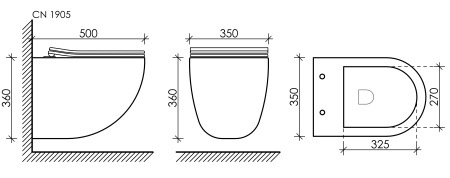 Подвесной унитаз Ceramica Nova Mono Rimless CN1905