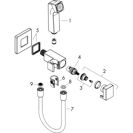Гигиенический душ с запорным вентилем Hansgrohe Bidette E 1jet EcoSmart+ 29231700 белый матовый