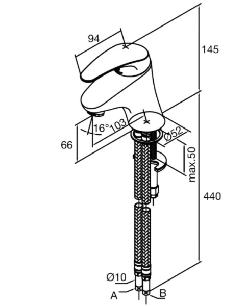 Смеситель для раковины Damixa Lyra 510210000