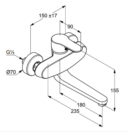 Смеситель для кухни Kludi Objekta 328820575