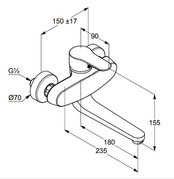 Смеситель для кухни Kludi Objekta 328820575