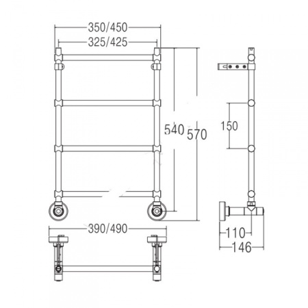 Полотенцесушитель водяной Margaroli Mini 34423504GO