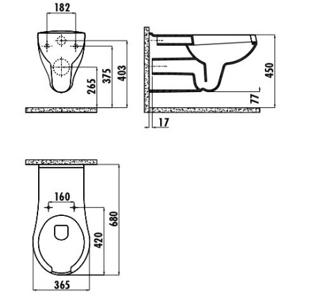 Унитаз подвесной Creavit BD320-11CB00E-0000