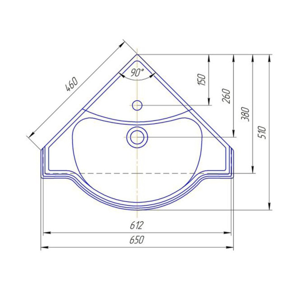 Раковина угловая (65х51,3) Corozo Классик SD-00000377