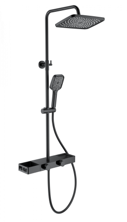 Душевая система WONZON & WOGHAND Shelf, черный матовый WW-B3552-MB