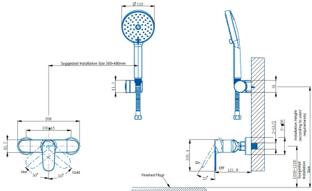  Смеситель для душа Arrow AHGQ35013CP