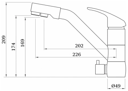 Cмеситель для кухни под фильтр Ganzer Rein GZ 16026D бронзовый