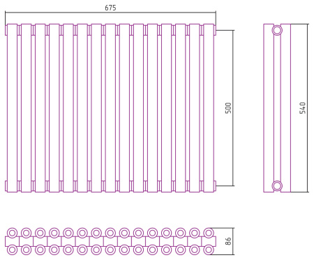 Полотенцесушитель Водяной Сунержа Эстет-00 (50х67) 15 секций Матовое Золото 032-0332-5015
