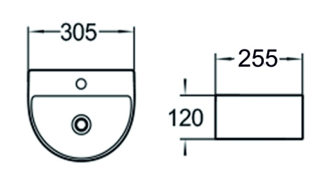 Раковина подвесная (30,5х25,5) SantiLine SL-2007