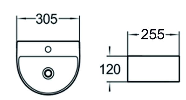 Раковина подвесная (30,5х25,5) SantiLine SL-2007