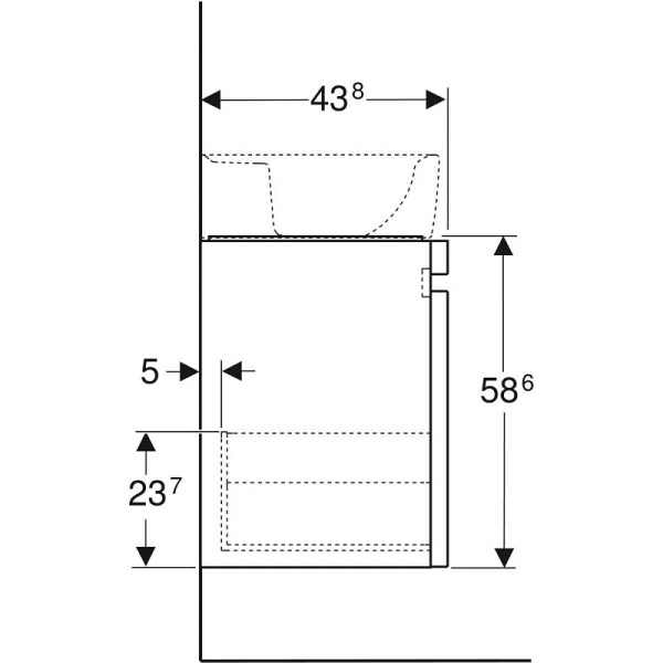 Тумба с раковиной Geberit Renova Plan 122100000+869103000