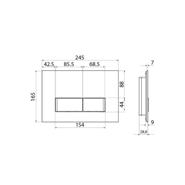 Клавиша смыва IDDIS Uniglass универсальная черное стекло 010 (UNG10GBi77)