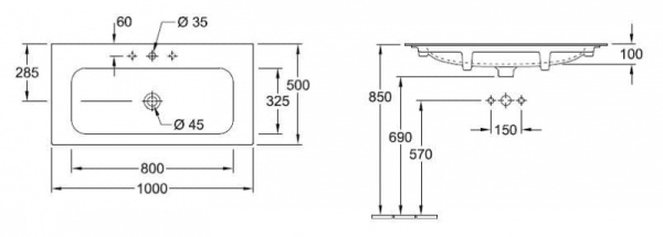 Раковина Villeroy&Boch Finion 4164A0R1