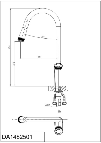 Смеситель для кухни D&K Bayern.Alfeld (DA1482501) Смеситель для кухни D&K Bayern.Alfeld (DA1482501)