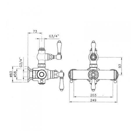 Termostatico 4917BZ78/78 смеситель для душа (термостат), бронза