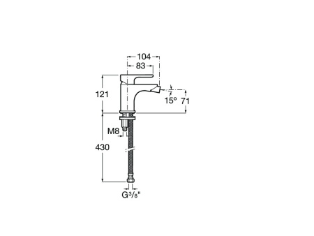Смеситель для биде без донного клапана Roca L20 XL  5A6B09C00