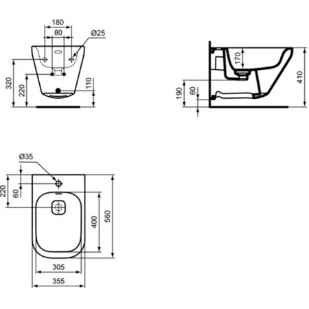 Биде подвесное Ideal Standard K523601