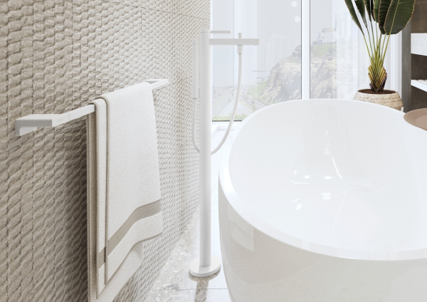 Смеситель для ванны напольный Hansgrohe Finoris 76445700 белый матовый