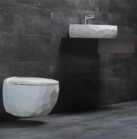 Подвесной безободковый унитаз с функцией биде с сиденьем микролифт beWash  Helenen 87303601