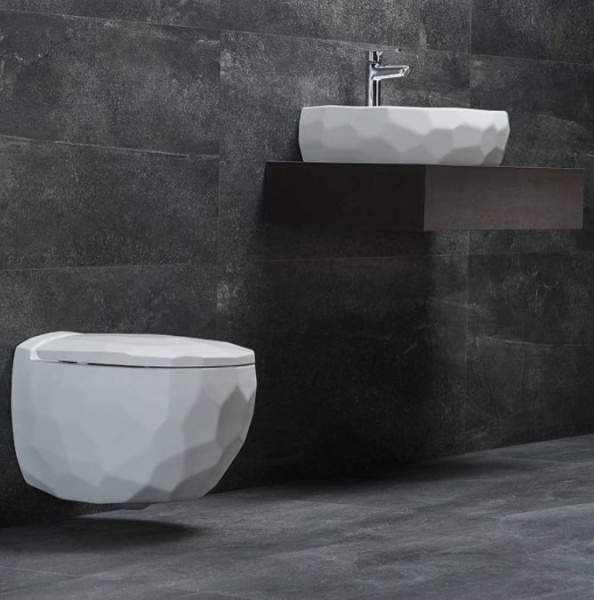 Подвесной безободковый унитаз с функцией биде с сиденьем микролифт beWash  Helenen 87303601