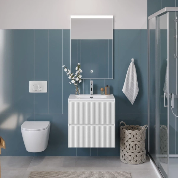 Тумба под раковину 60 BelBagno Uno UNO-600-2C-SO-BO белый матовый, без раковины