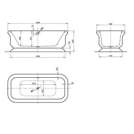 Ванна акриловая Knief Retro 0100-090-14oro