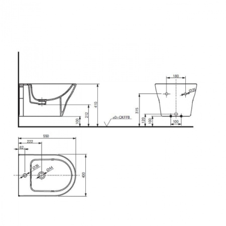 Биде подвесное Toto BW10045G1