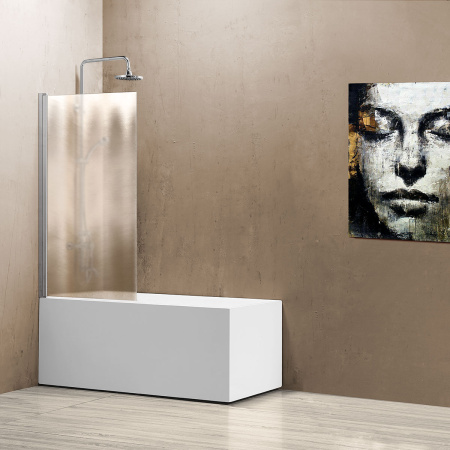 Душевая шторка на ванну VSB-11800CH (80х140) хром, стекло шиншилла