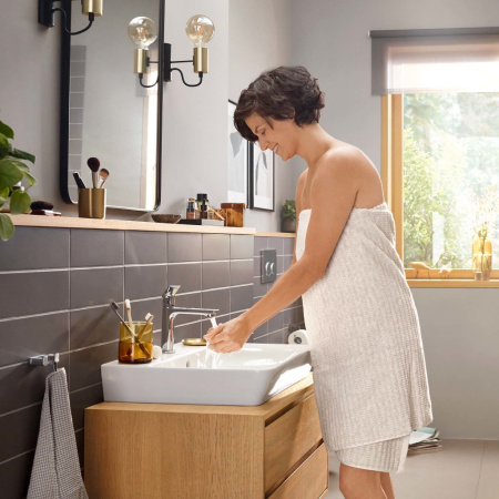 Смеситель для раковины с донным клапаном Hansgrohe Rebris E 72557000 хром