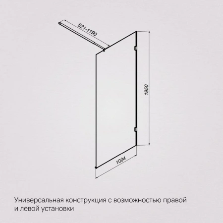 Душевая перегородка 100 см Am.Pm X-Joy W94WI-100-F1-MTE хром матовый