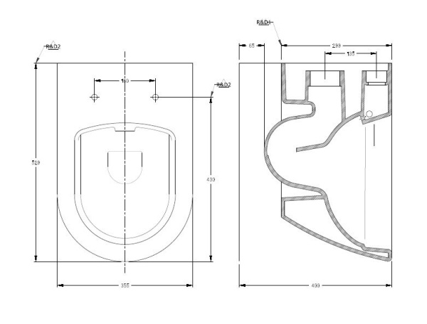 Унитаз подвесной безободковый с функцией биде  Serel Sapphire SP26SLBM