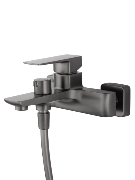 Смеситель для ванны с душем WONZON & WOGHAND EDGE, темный графит WW-88639003A-BGM