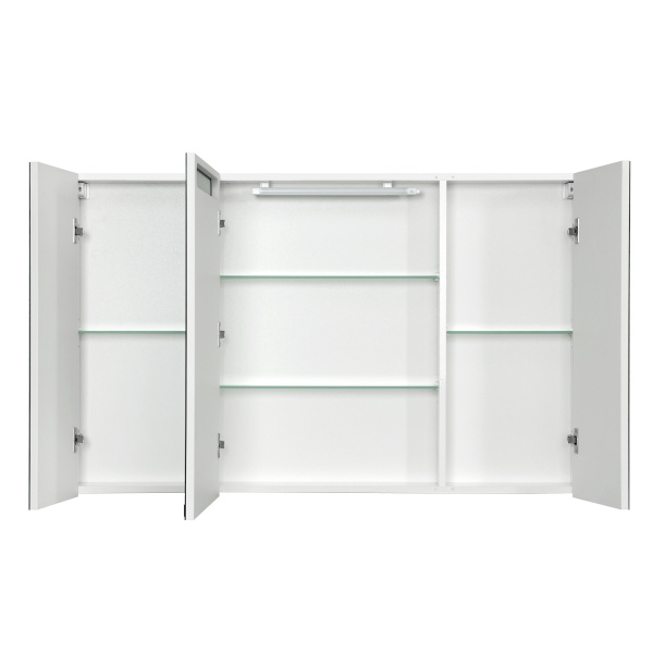 Зеркальный шкаф Aquaton Мадрид 120 со светильником белый 1A113402MA010