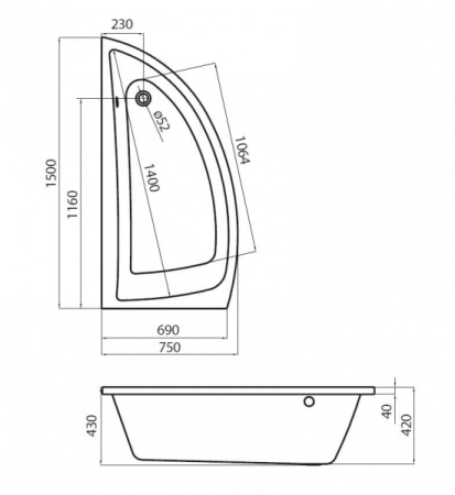 Панель фронтальная Cersanit NANO P-PA-NANO*150-P