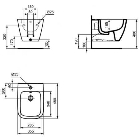 Биде подвесное Ideal Standard i.life S T459301