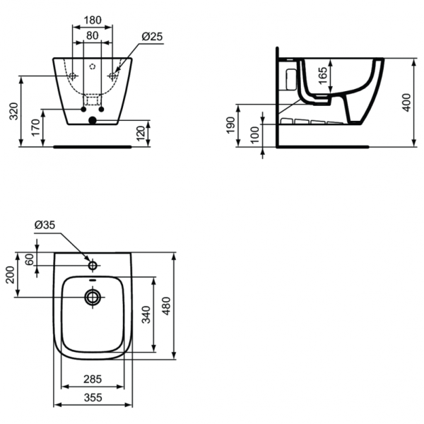 Биде подвесное Ideal Standard i.life S T459301