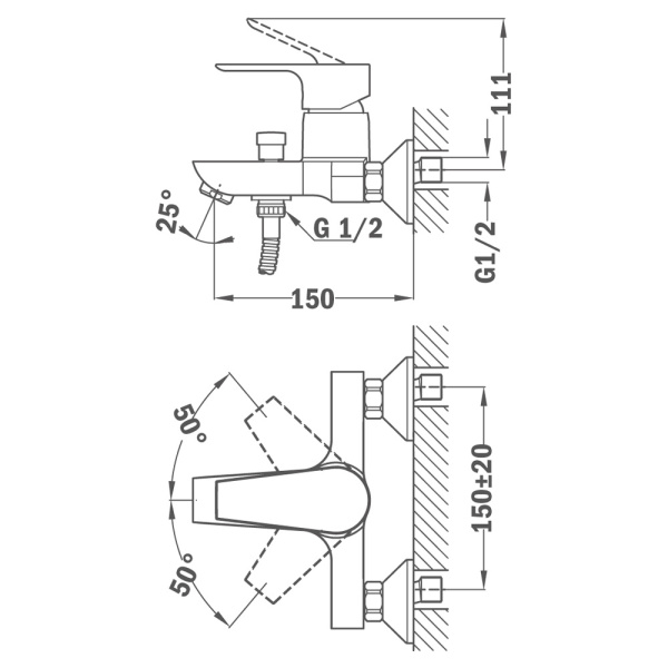 Смеситель для ванны Teka Calvia 321210200 