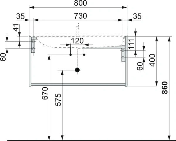 Тумба под раковину Keuco Plan 32961300000