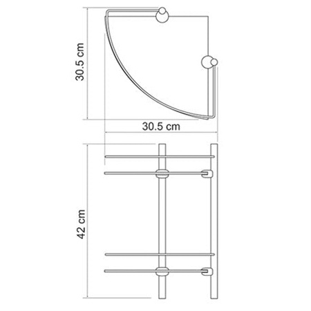 Полка стеклянная двойная WasserKRAFT K-3122