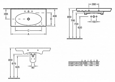 Pаковина Villeroy & Boch La Belle 6124A1R1